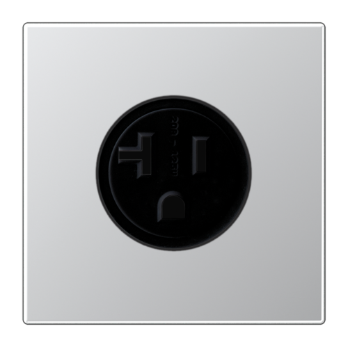 Розетка JUNG LS 990, скрытый монтаж, с заземлением, алюминий